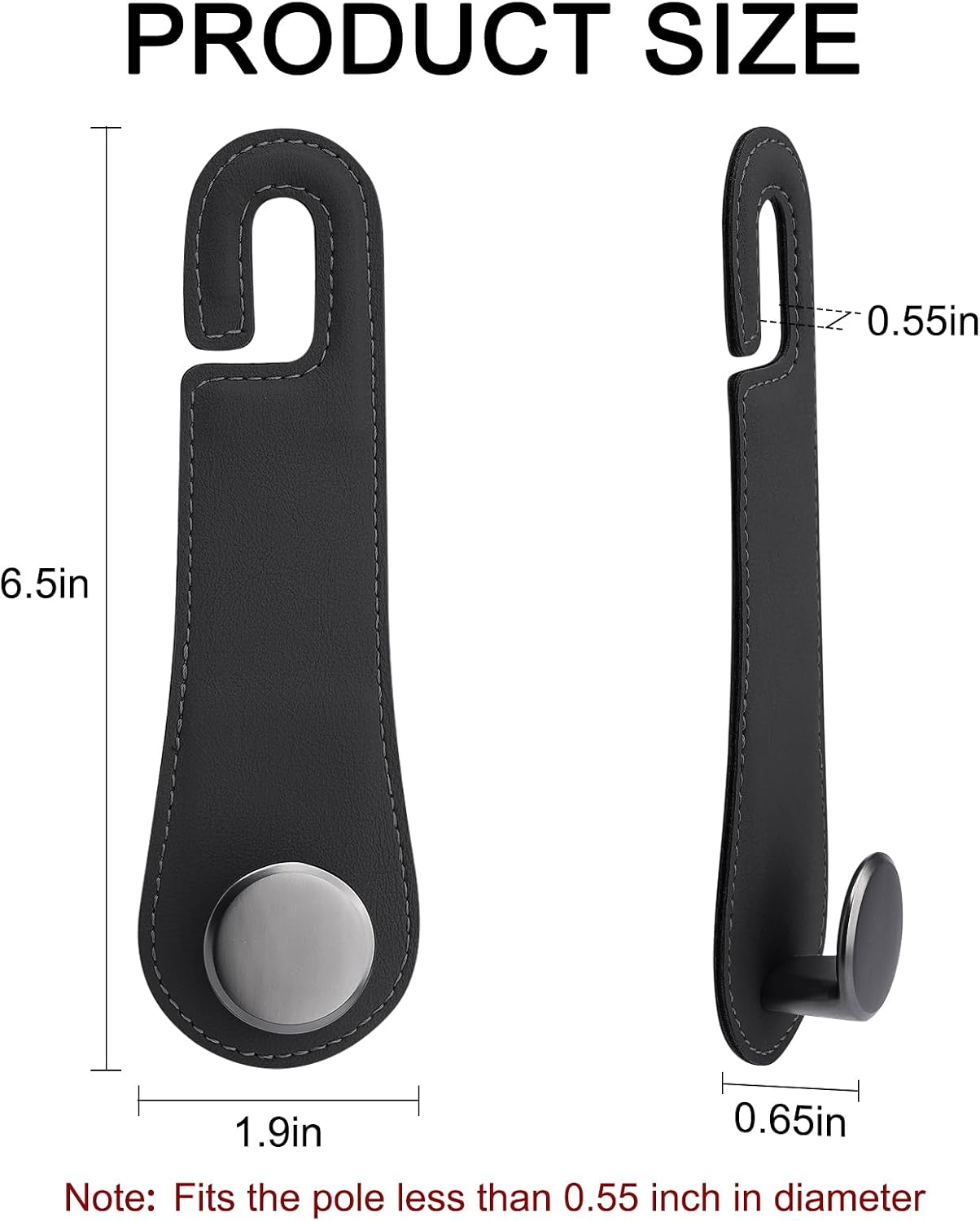 Black Leather Alloy Storage Hanger Set, 2-Pack - Image 2