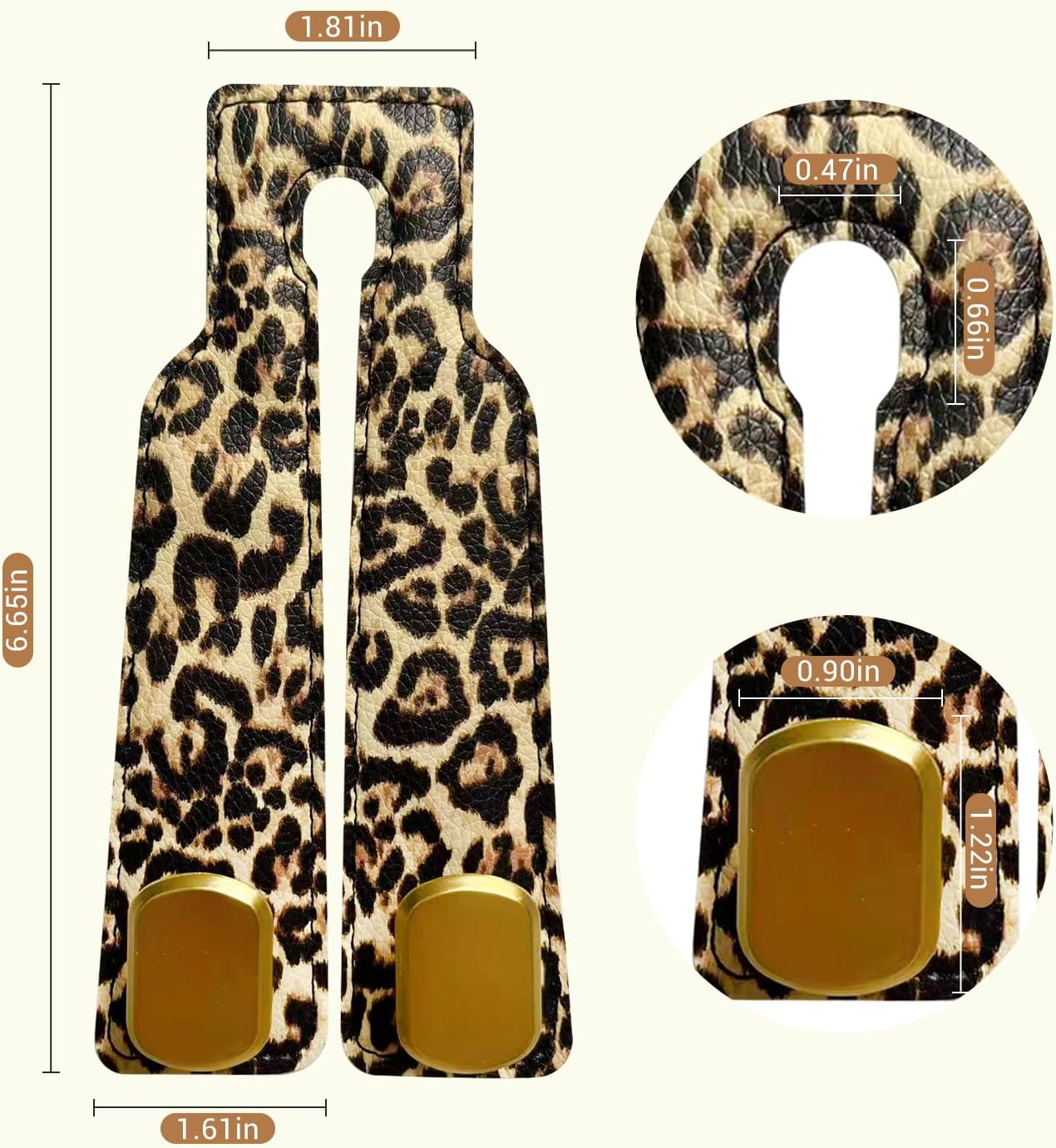 Leopard Print Car Headrest Purse Hook Set, 2-Pack - Image 2