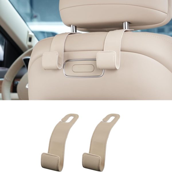 Leather Car Seat Hook and Organiser Set, 2-Pack