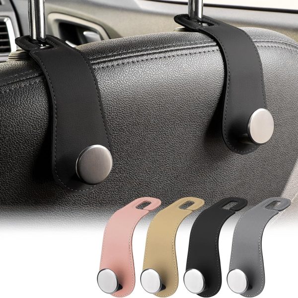 Black Leather Alloy Storage Hanger Set, 2-Pack