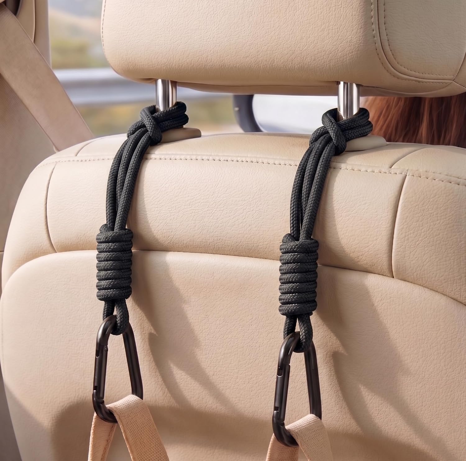 Rotating Car Headrest Hook Set, Vehicle Bag Hangers